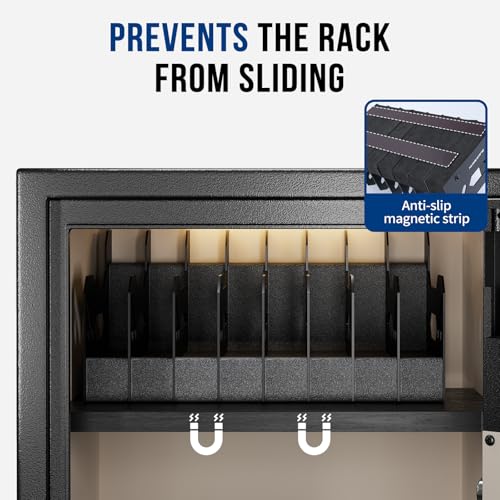 BlackSmith 8-Slot Foam Gun Rack for Safe, Pistol & Revolver Storage, Impact-Resistant