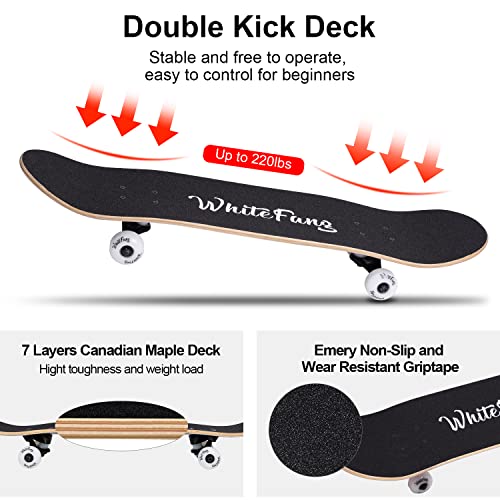 Complete Skateboard for Beginners - 31 x 7.88 Inch Canadian Maple Deck