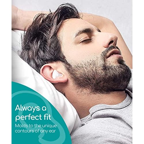 Silicone Ear Plugs for Sleeping [9 Pairs] by Medi Grade - Custom Fit Soft Silicone Ear Plugs That Block Out Snoring 27dB ? Noise Reduction Reusable Earbuds - Bonus Travel Cases, Ear Towel, Hair Ties