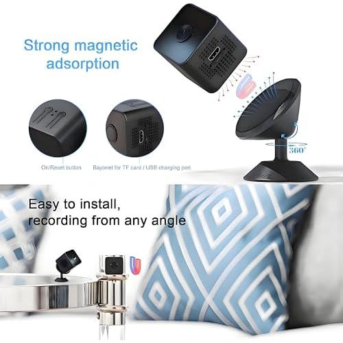 HD Hidden Camera, Wireless Mini spy Camera for Office & Home Security Small Hidden Camera with Night Vision Compatible with Android & iOS