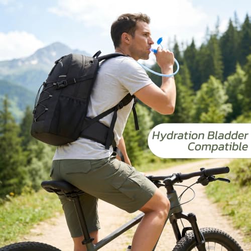 TILYMOL 30L Travel Hiking Backpack with Hydration System - Black