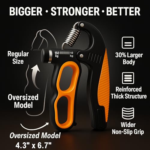 Adjustable Grip Strength Trainer with Counter - 22-330Lbs