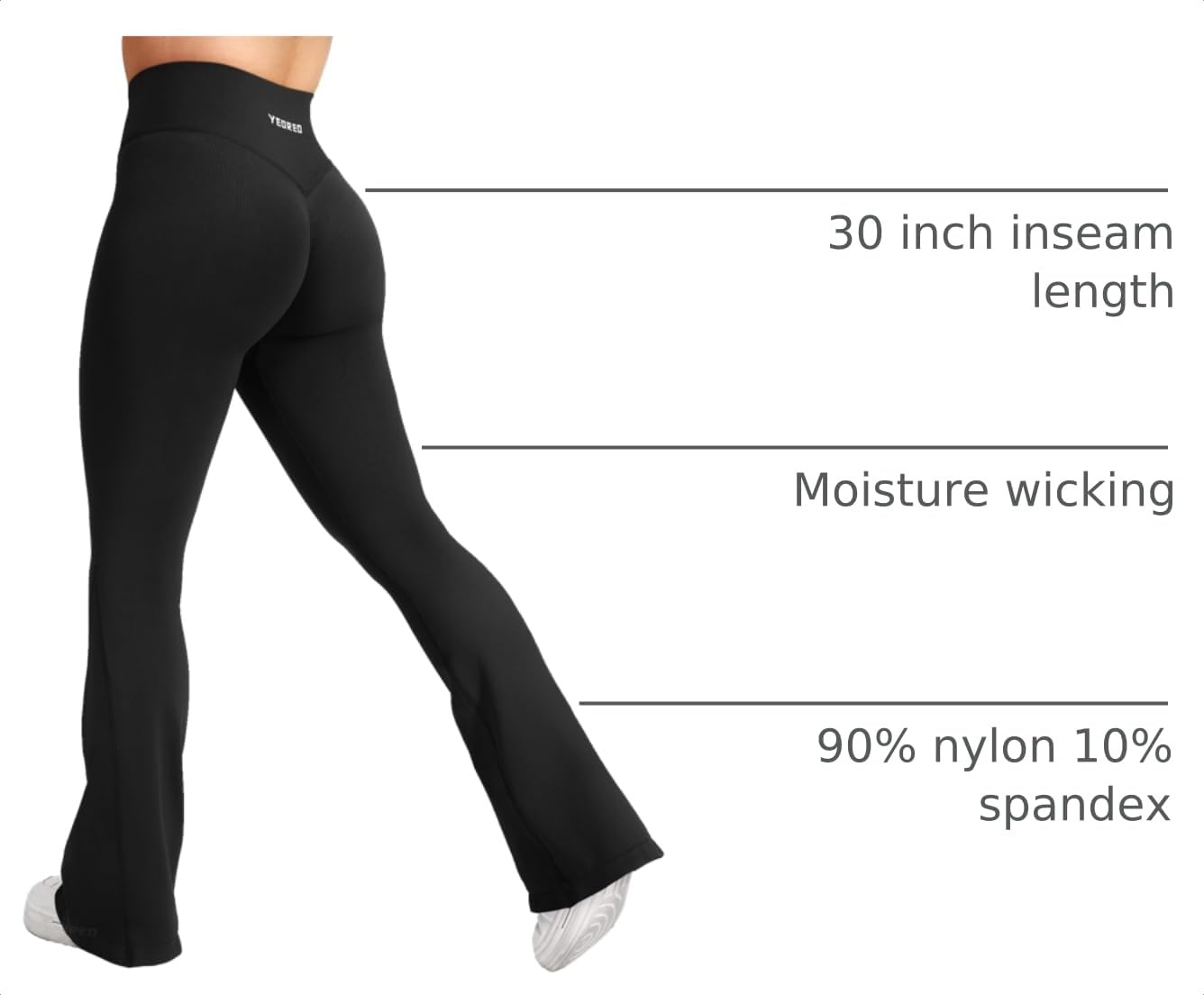 YEOREO Boost Workout Mini Flare Leggings for Women Seamless Gym Yoga Pants