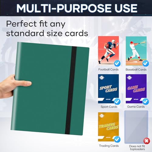 Trading Card Binder - 360 Pockets Green Album for MTG, Sports Cards