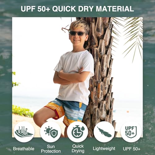Kanu Surf Boys' Echo Quick Dry UPF 50+ Beach Swim Trunk 10-12 Victor Navy/Orange