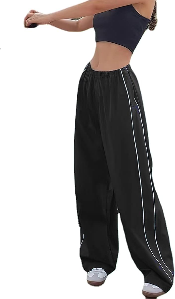 XPONNI Women's Y2K Baggy Parachute Pants - Trendy, Comfortable Fit for Everyday Wear
