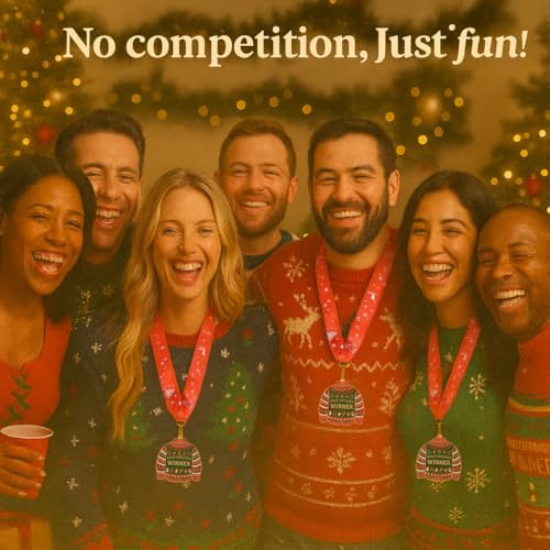 Ugly Christmas Sweater Contest Medals, 3 Pack - Metal Award Prizes