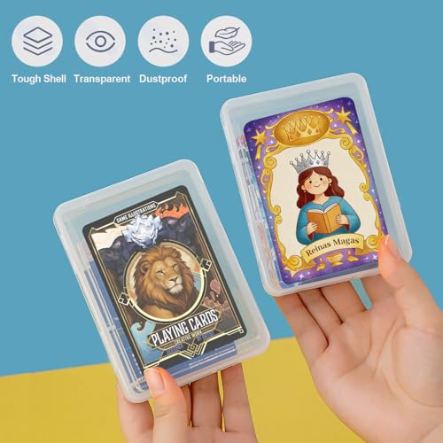 High Capacity Card Cases for UNO & Playing Cards - Clear (2Pcs)
