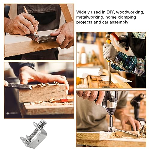 304 Stainless Steel C Clamp,1 1/2 Inch Tiger Clamp Woodworking Clamp Heavy Duty C Clamps for Woodworking, Welding and Construction,Features Stable Wide Jaws and Protective Pads(2 Pcs)