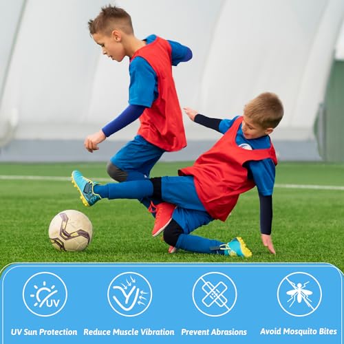 Mlurcu Kids Baseball Arm Sleeves 5 Pairs UV Protection Blue Series 8-10