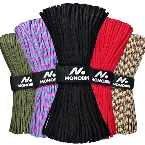 550 Paracord Rope 5/32" x 100' - Black Survival Cord