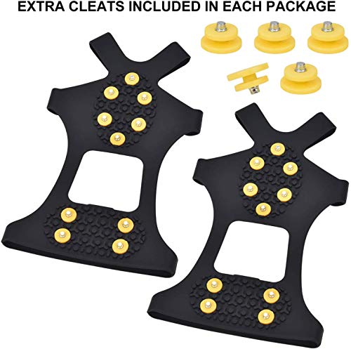Ice Cleats Crampons for Shoes & Boots - Large (8-11 Men / 10-13 Women) - 10 Studs