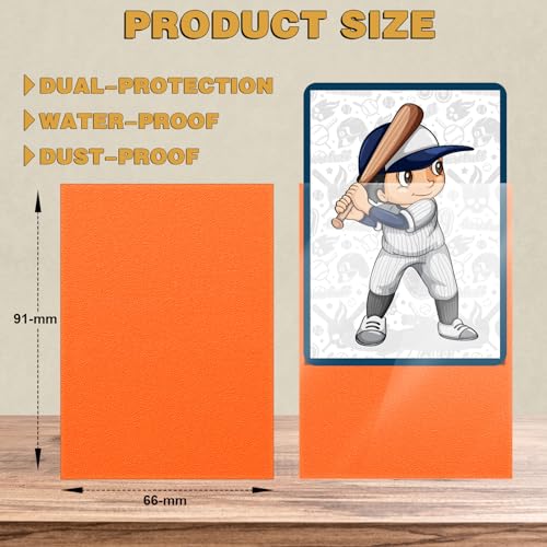 100 Count Orange Matte Card Sleeves for Trading Cards