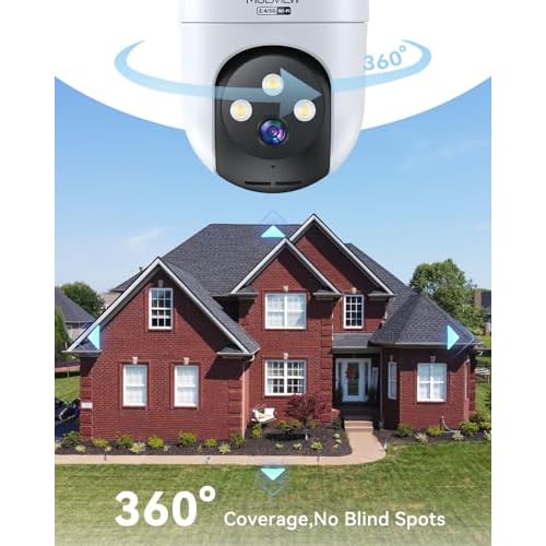 MUBVIEW 360¡Æ Security Cameras Wireless Outdoor,24/7 Wired Outdoor Camera for Home Security,Motion Tracking,5G/2.4G WiFi security camera,Night Vision,2-Way Talk, IP66,AI Detection,Local & Cloud Storage
