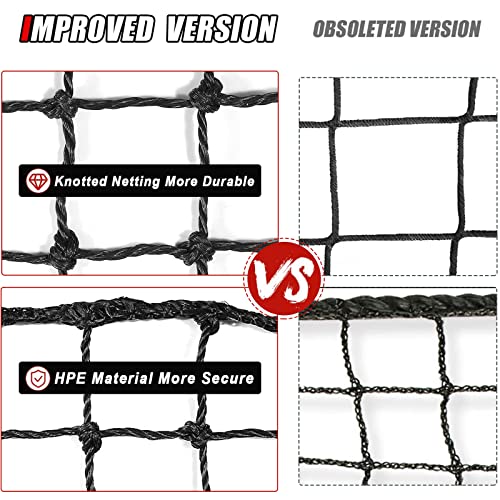 10x10 FT Heavy Duty Baseball Softball Backstop Net - Durable PE