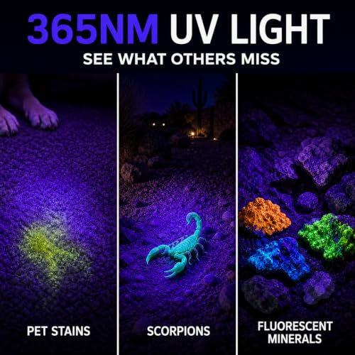 5-in-1 EDC Flashlight with UV Light & Green Laser Pointer
