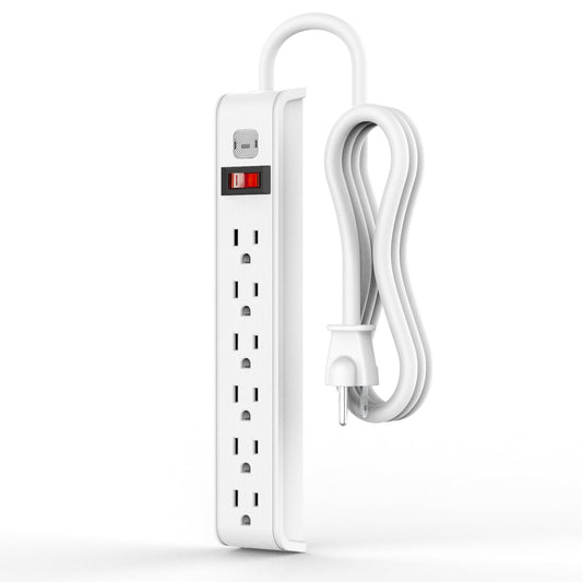 Power Strip Surge Protector, 6 Feet Extension Cord, 600 Joules Surge Protection, Multiple Protection 6 Outlet Strip, ETL Listed
