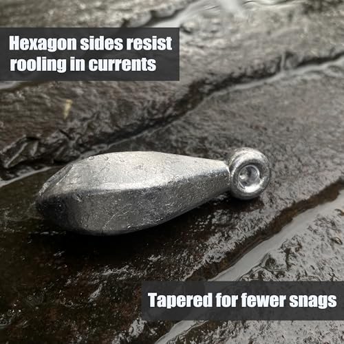 TKHDBF Silver 4 Ounce Bank Sinkers No-Roll Fishing Weights - 4 pcs