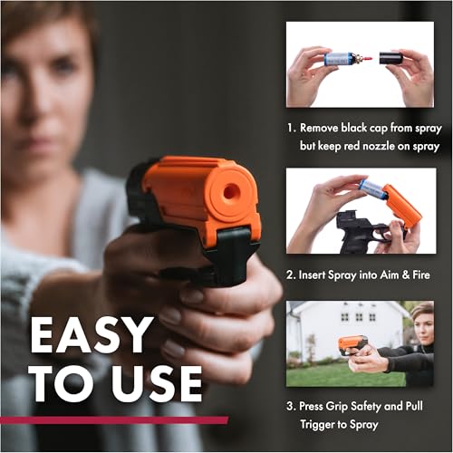 SABRE Aim and Fire Pepper Gel with 15-Foot Range, Police-Strength Self-Defense Spray