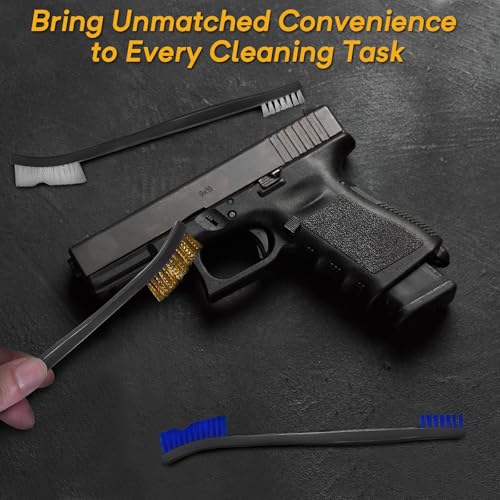 3-Piece Double-Ended Gun Cleaning Brush Set - Mixed Material Brushes