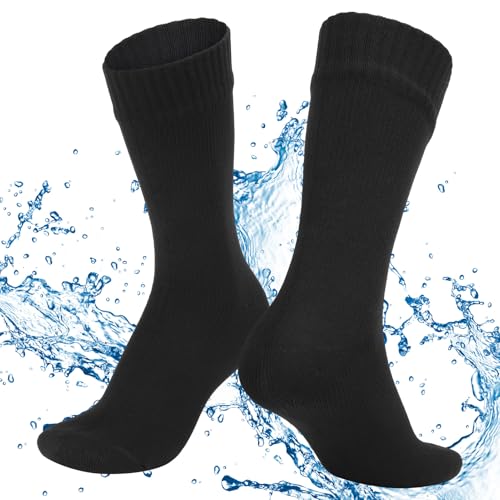 Jspupifip Unisex Waterproof Breathable Socks - Medium Black for Outdoor Activities