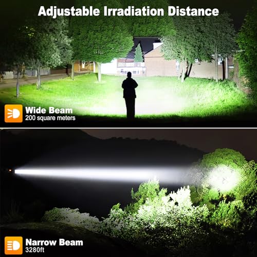 Rechargeable High Power LED Flashlight 90000 Lumens IPX7 Waterproof Camping Light