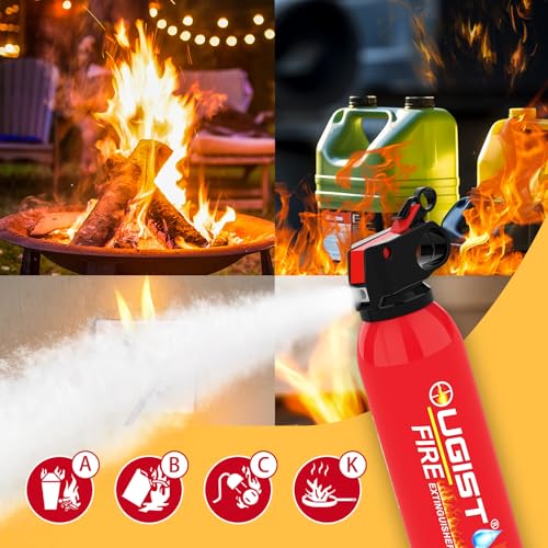 Ougist Water-Based Fire Extinguisher -2 Pack Portable for Home & Vehicle Use, Cold-Weather Safe, Prevents Re-Ignition - Ideal for Kitchen, Garage, Car