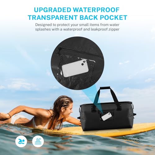 Gonex Waterproof Duffel Bag 80L Black Travel Dry Bag for Kayaking & Outdoors