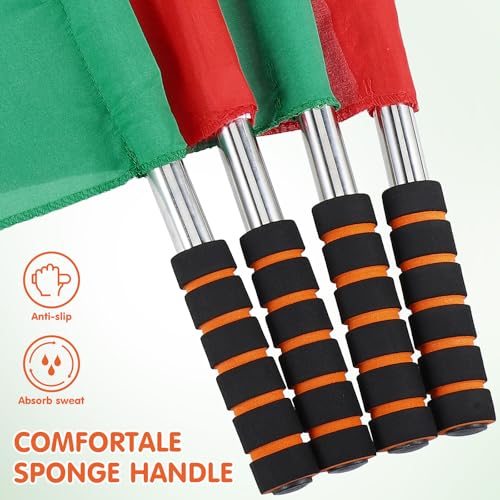 4-Piece Soccer Referee Flags Set with Sponge Handle & Steel Pole