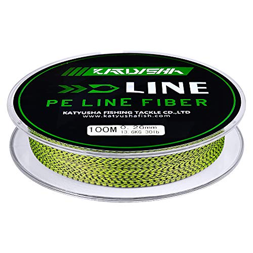 Braided Fishing Line - Abrasion Resistant 4 Strand 10 LB (109 Yards) - Yellow/Black