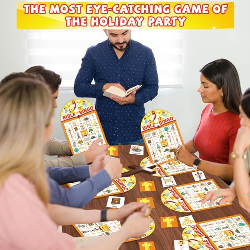 Bible Theme Bingo Game for Adults - Christian Party Game with Reward Stickers - 39 Pcs