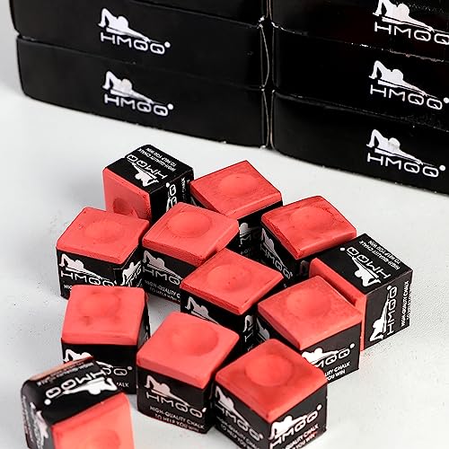 Low-Dust Billiard Cue Chalk - 12-Pack Dark Red