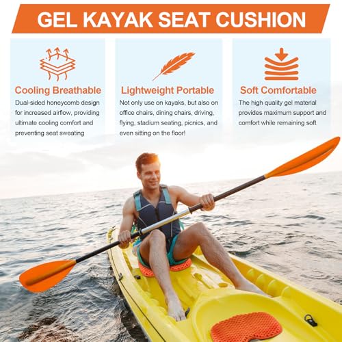 iMiibel Orange Anti Slip Kayak Seat Cushion Waterproof Gel Support Pad