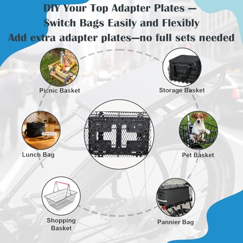 KPOCKED Adapter Plate Set with Lock for Bike Rack Cargo & Baskets