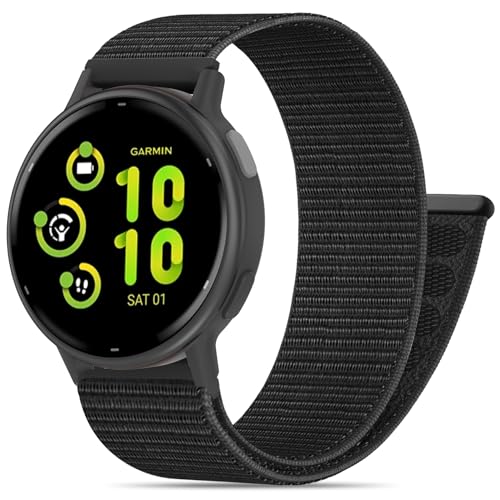 20mm Nylon Hook and Loop Band - Black Sport Strap for Garmin