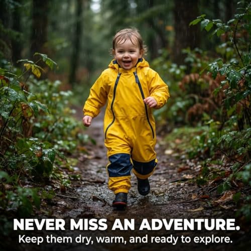 Tuffo Muddy Buddy Kids Waterproof Yellow Rain Suit 4T One-Piece Coverall
