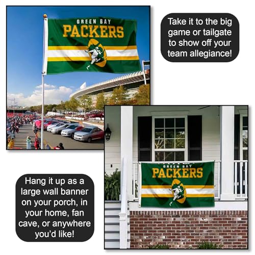 Green Bay Packers 3x5 Ft Vinyl Banner Flag - Officially Licensed Fan Decor