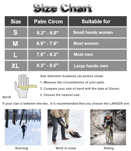 Sensitive Touchscreen Winter Gloves - Black, Small