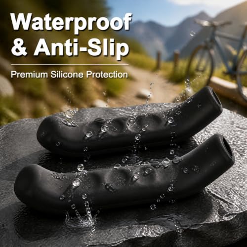 Silicone Bike Brake Lever Cover - Anti-Slip Shockproof Grips - Black