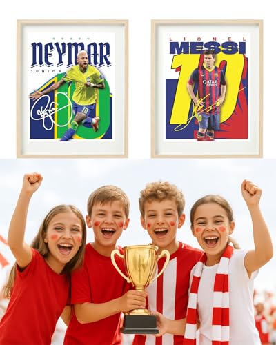 Soccer Legends Wall Art Set - 6 Unframed 8x10 Prints for Kids