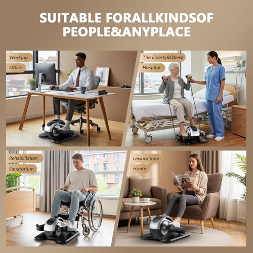 Under Desk Elliptical Machine - Electric Leg Exerciser, Black