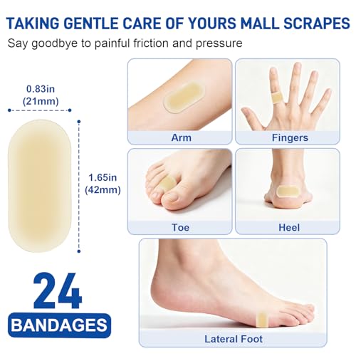 24 Pack Advanced Hydrocolloid Gel Bandages of Cushioning Coverage