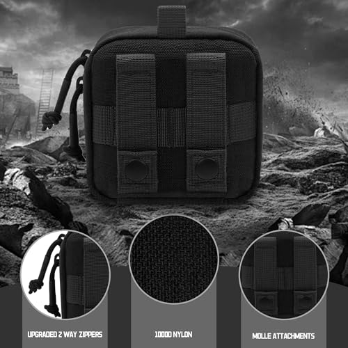 Small Admin Pouch - 1000D Tactical Molle EDC Waist Belt Bag - Black