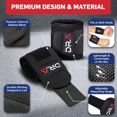 Wrist Brace Support for Tendonitis - 2 Pack Hand Wraps