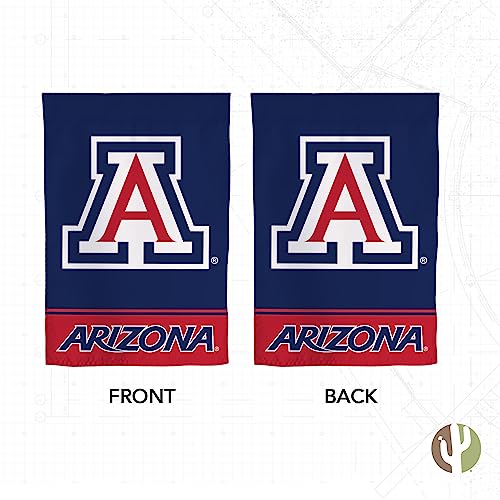 Desert Cactus University of Arizona Garden Flag Blue A Double-Sided 3-Ply Outdoor Flag