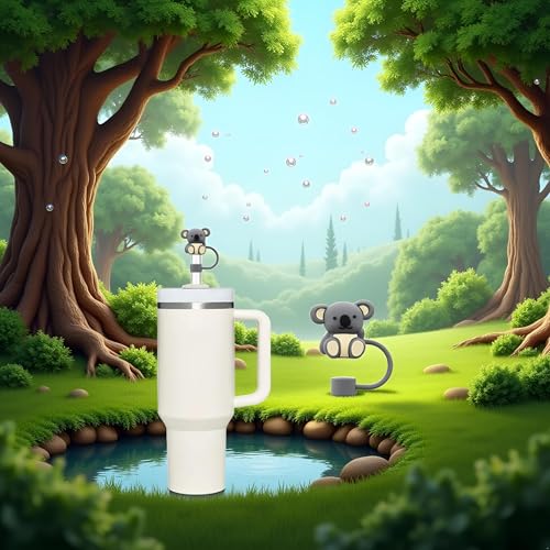 Cute Koala Silicone Straw Cover for 10mm Reusable Straws