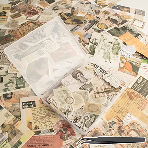 200 Pcs Vintage Scrapbook Stickers - Retro Memory Ephemera Kit