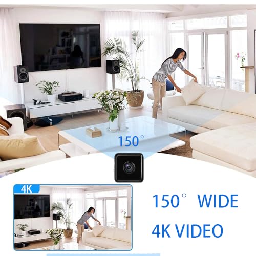 Small Indoor Outdoor Camera Security Wireless Home Cameras 4K Mini WiFi Pet Camaras, HD Tiny Nanny Cam,Wide Angle,Night Vision, Home Indoor Outdoor Camara,Can No Need WiFi Cams For House Security