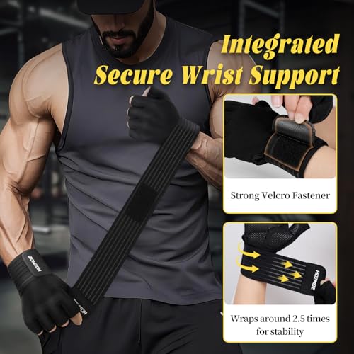 Weight Lifting Gloves with Wrist Support - Large Size