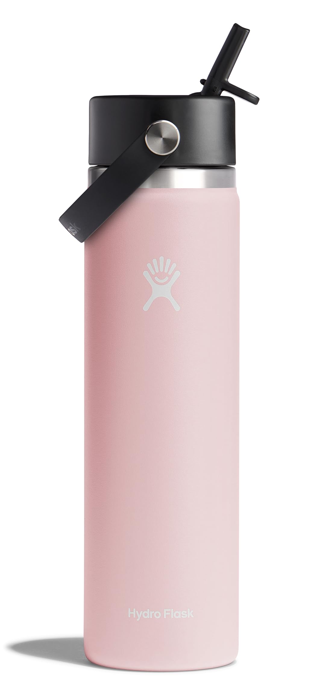 Hydro Flask Water Bottle - Insulated Stainless Steel - 24 Oz Wide Flex Straw Cap Trillium - Wide Mouth Flex Straw Lid, Non Spill, Leakproof, and Refillable in 24 Oz Trillium